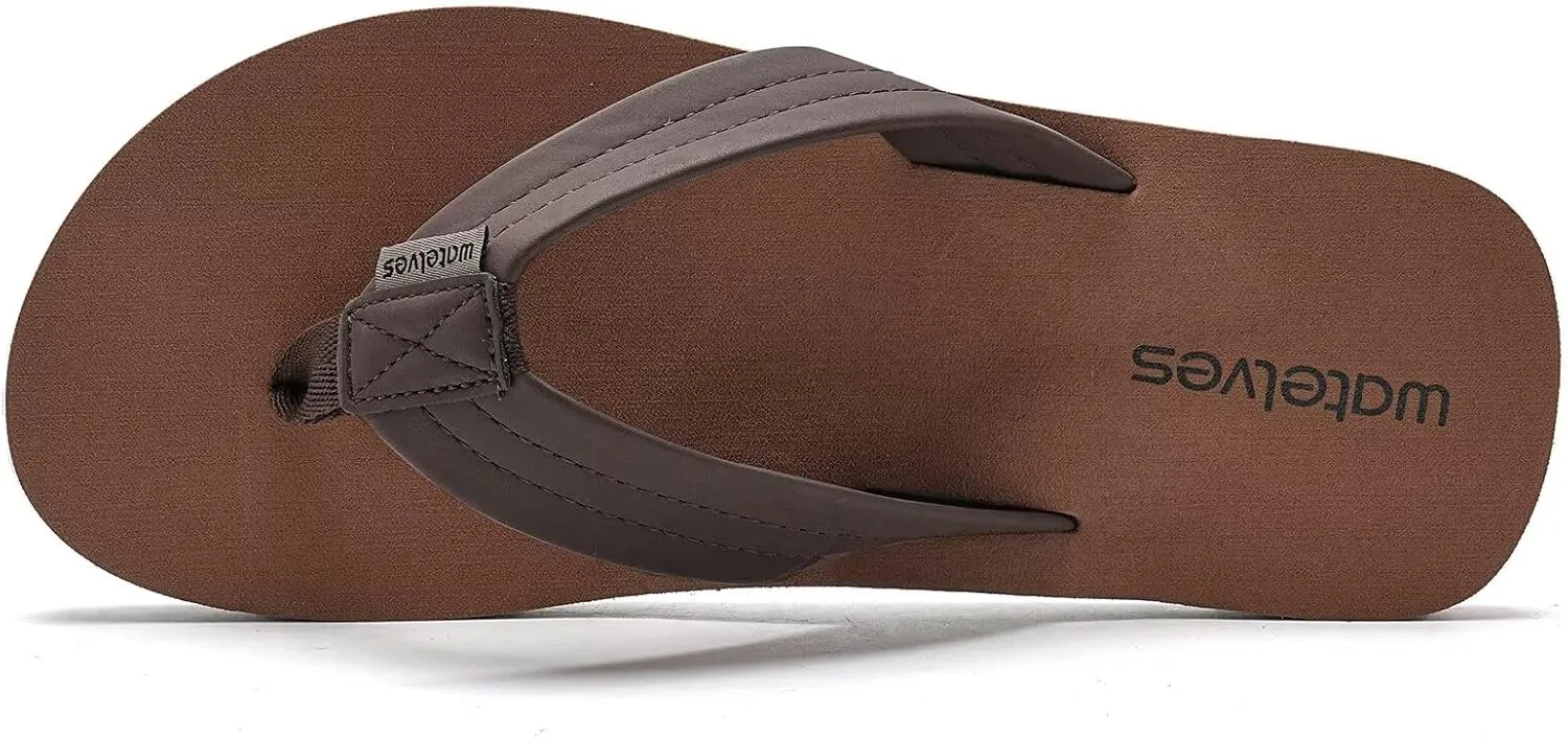 WateLves Mens-Flip-Flops-Thong-Sandals-with-Arch-Support Lightweight-Water-Shoes Open-Toe Comfort Summer-Beach-Slippers for Pool-Showers-Dorms Indoor-Outdoor