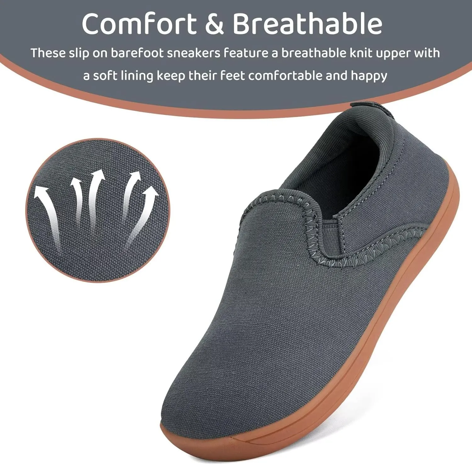 WateLves Toddler Little Kid Wide Barefoot Shoes Boys Girls Minimalist Slip On Sneakers Canvas Walking Shoes Fit Naturally Zero Drop Sole