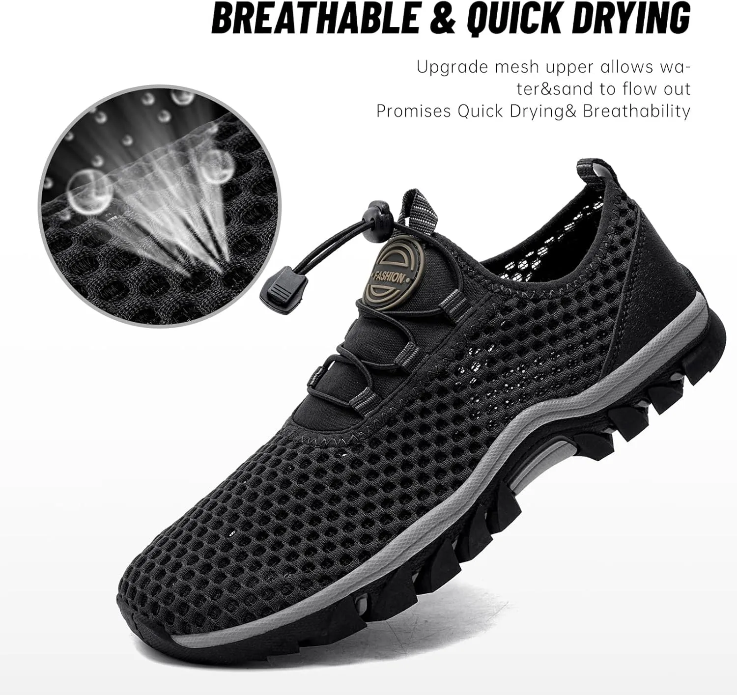 Water Shoes Men Outdoor Hiking Shoes Quick Drying Beach Aqua Shoes Men's Amphibious Water Shoes Summer Non-Slip Quick Drying Water Sandals River Shoes