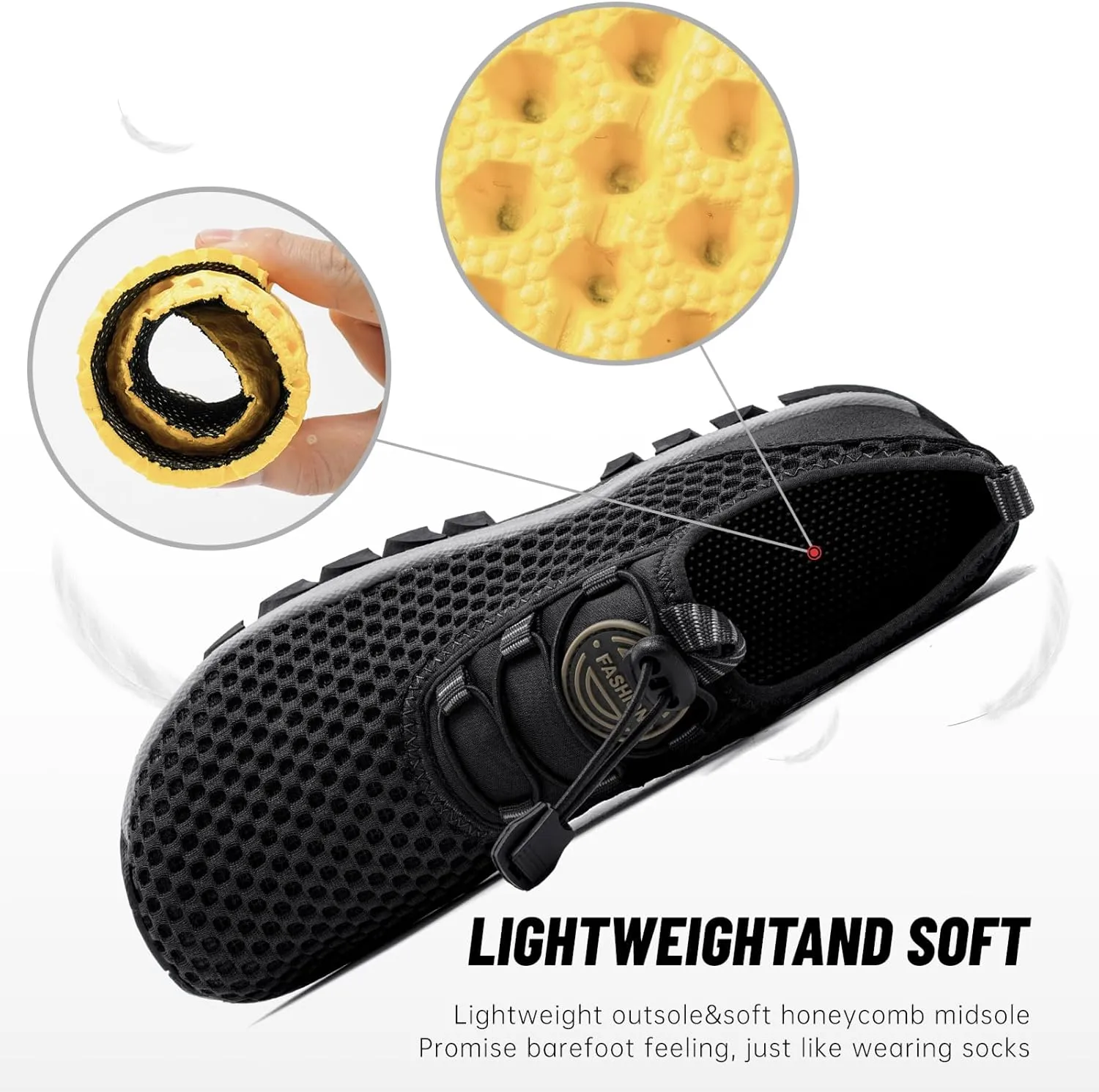 Water Shoes Men Outdoor Hiking Shoes Quick Drying Beach Aqua Shoes Men's Amphibious Water Shoes Summer Non-Slip Quick Drying Water Sandals River Shoes