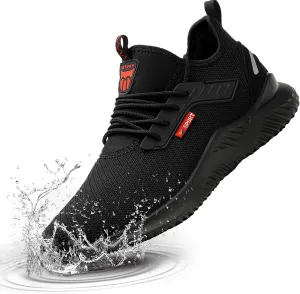 Waterproof Steel Toe Shoes for Men Women Work Shoes Lightweight Safety Sneakers Comfortable Puncture Proof Shoe Zapatos Punta de Acero para Hombres Black