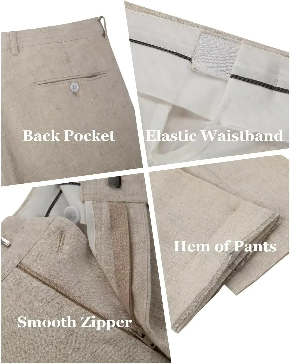 Wehilion Men's 2 Piece Linen Suits Slim Fit Casual Summer Beach Wedding Dress Tux Prom Lightweight Blazer Jacket and Pants
