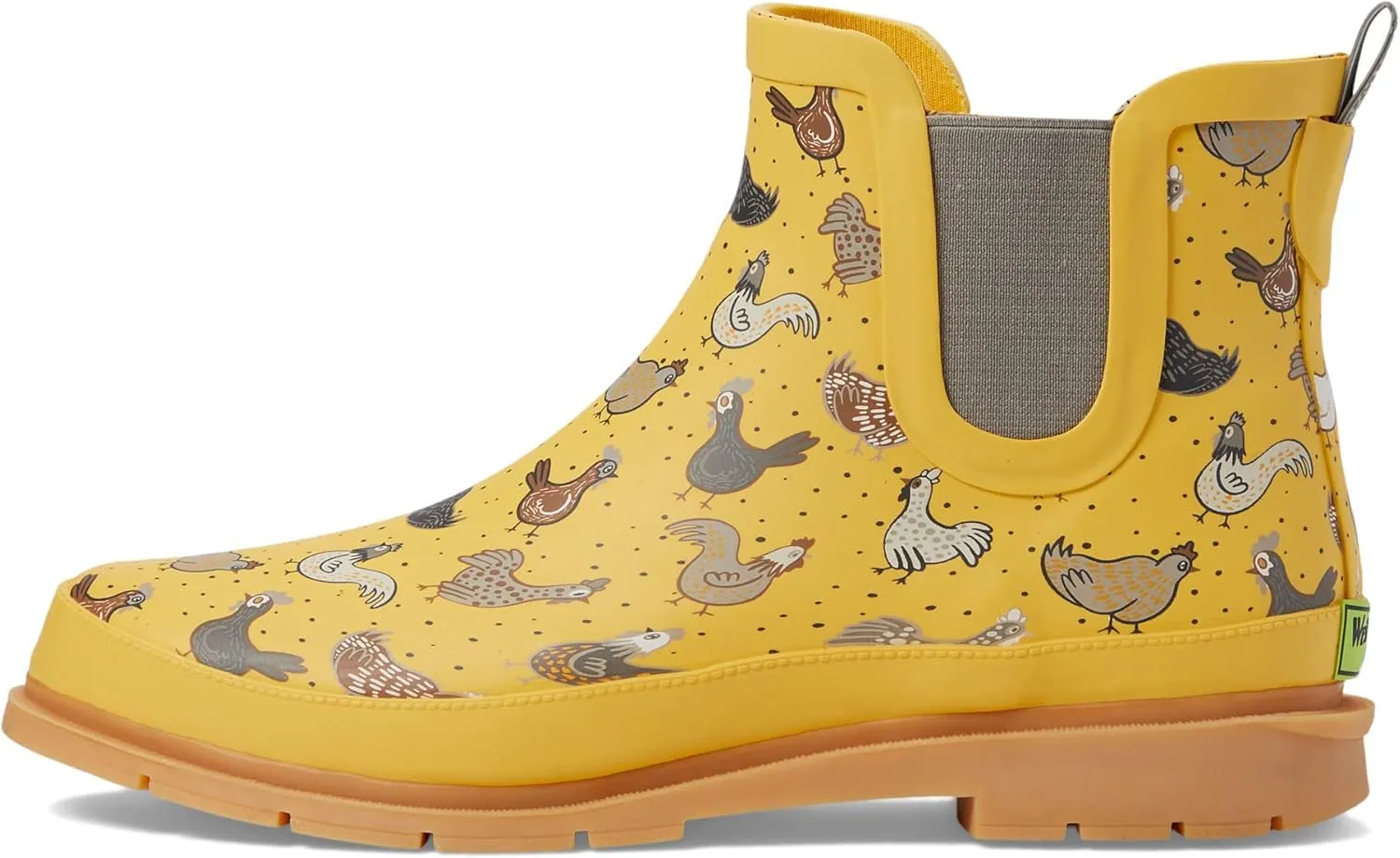 Western Chief Chelsea Waterproof Rain Boots for Women Offers Rubber Upper, Textile Lining, and Synthetic Outsole