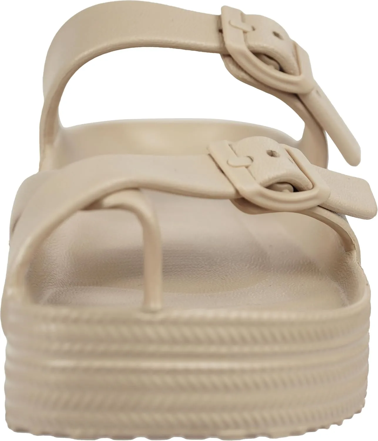 Weweya Womens Sandal with Arch Support - Adjustable Buckle Straps Beach Slides - Summer Lightweight Flip Flops Sandals