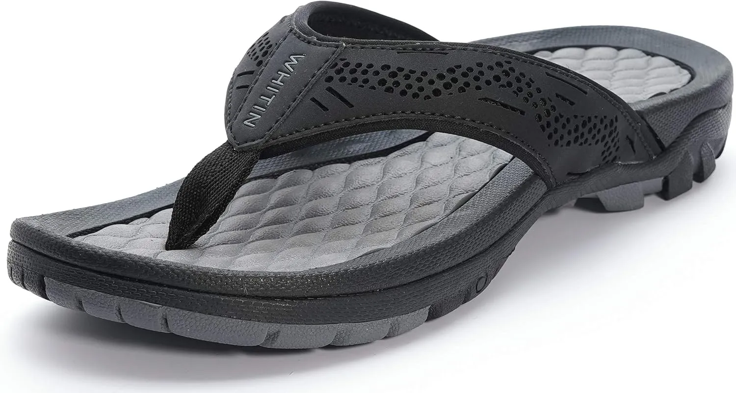 WHITIN Men's Flip Flops | Outdoor Thong Sandals | Arch Support | Slip Resistant