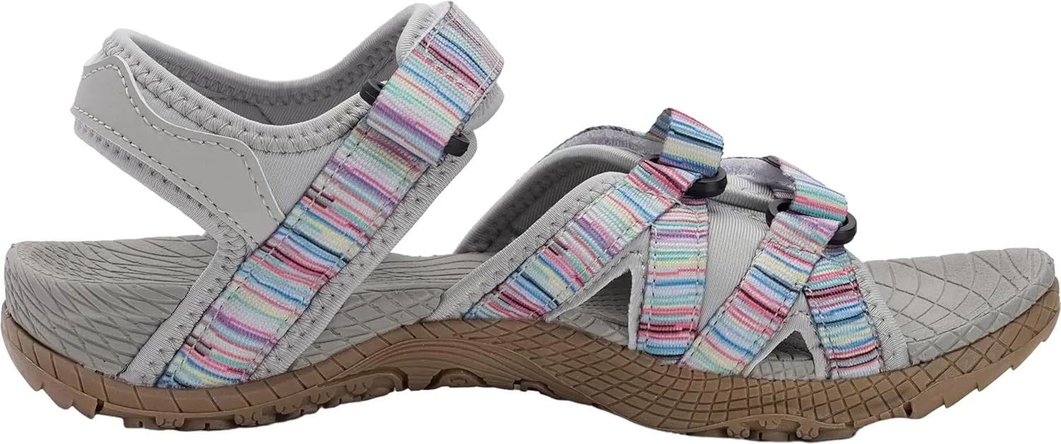 WHITIN Women’s Hiking Sandals with Arch Support | Adjustable Hook and Loop Straps | Durable Sport Sandals for Outdoor Adventure