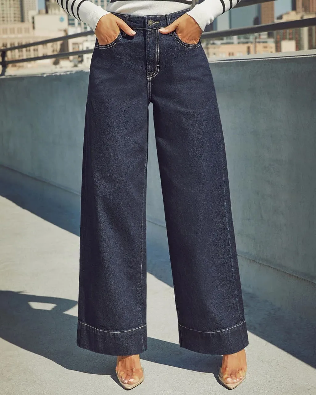 Wide Leg Jeans for Women - High Waisted Baggy Jeans Stretch Loose Denim Pants