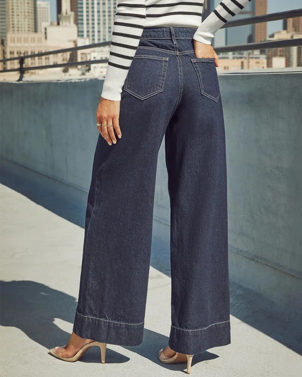 Wide Leg Jeans for Women - High Waisted Baggy Jeans Stretch Loose Denim Pants