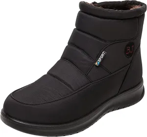 Winter Shoes Womens Ankle Boots Ladies Snow Boots Winter Warm Fur Lined Booties Thickening Zip Flat Outdoor Booties Anti-slip