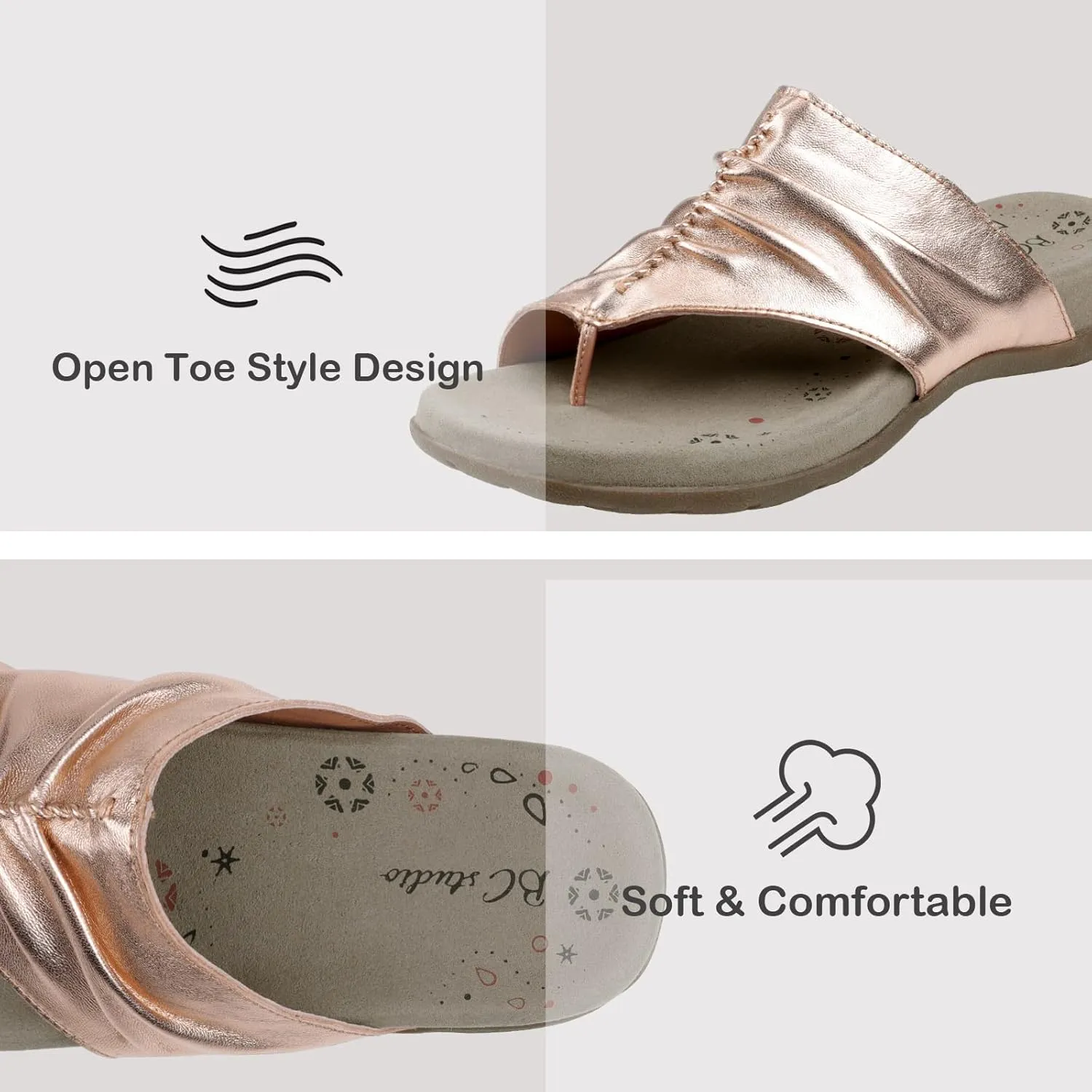 Women Comfort Sandals Flip Flop with Arch Support