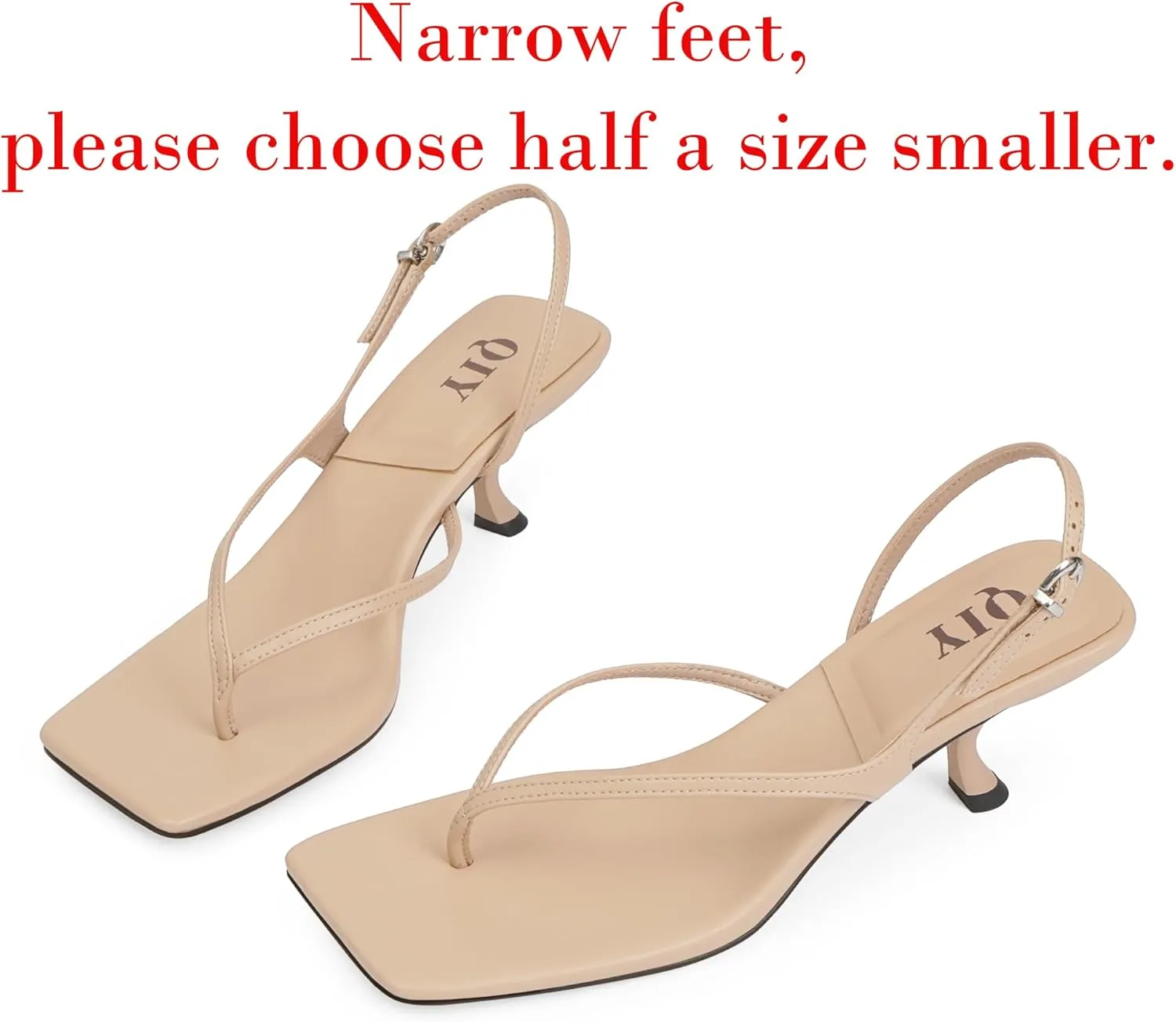 Women Sandals Kitten Heels for Women Flip Flops Square Open Toe Thong Heeled Sandals Comfort Party Dress Shoes