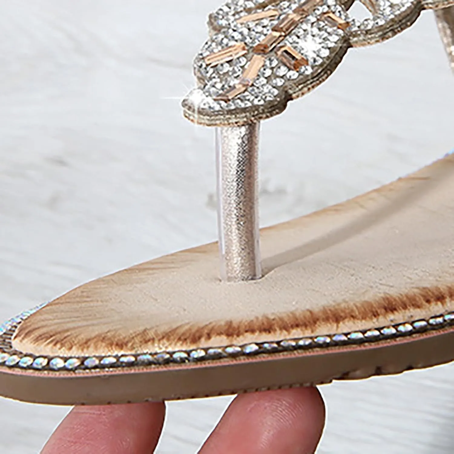 Women Sandals T-Strap Buckle Pearl Flat Sandals Orthopedic Sandals For Women With Support Wedge Flip Flops For Women
