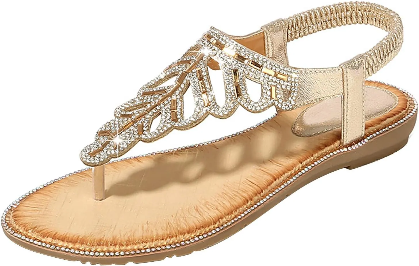 Women Sandals T-Strap Buckle Pearl Flat Sandals Orthopedic Sandals For Women With Support Wedge Flip Flops For Women