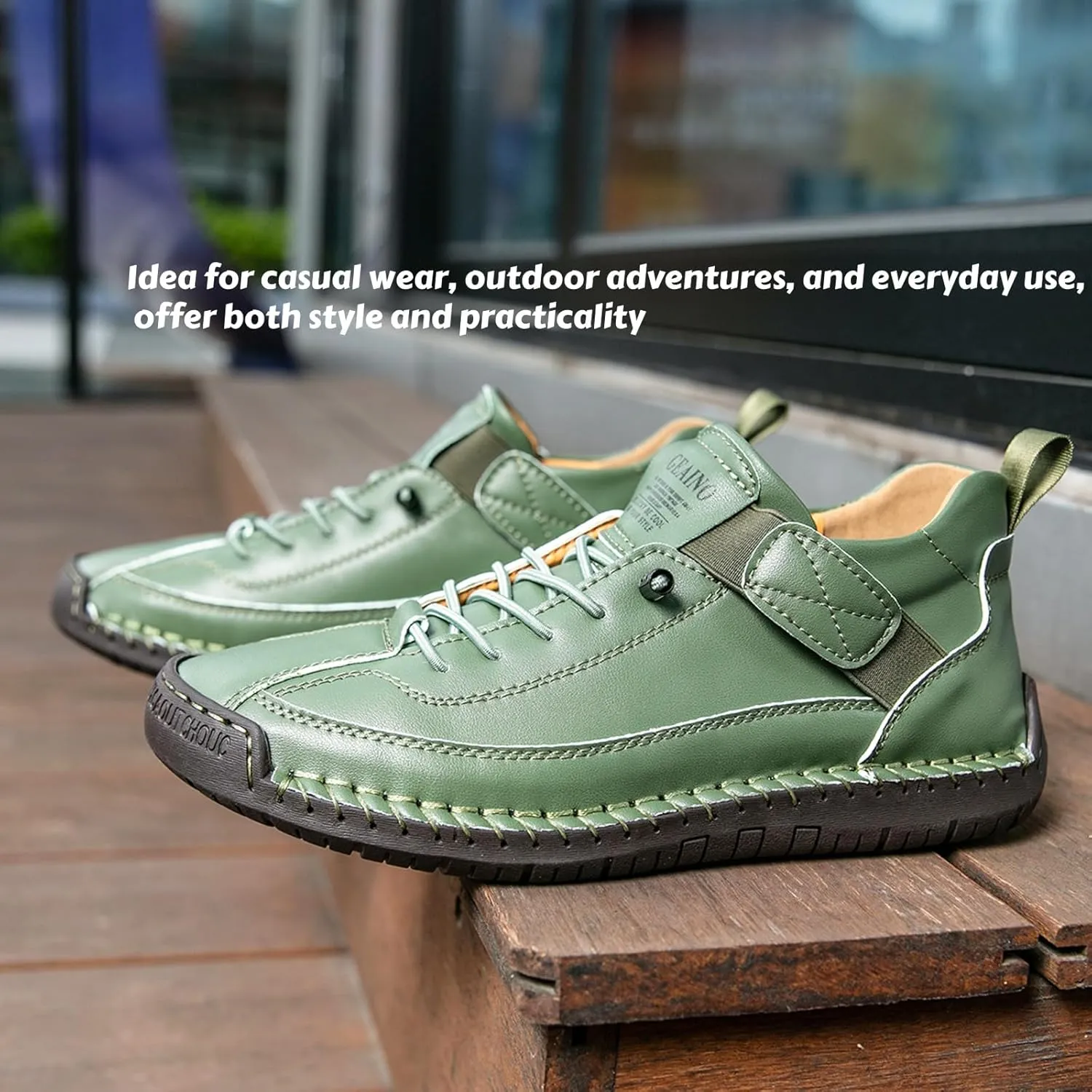 Women Vintage Leather Ankle Boots Handmade Casual Shoes with Non-Slip Sole and Comfortable Fit