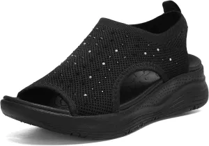 Women Walking Sandals Arch Support Orthotic Comfortable Plantar Fasciitis Non-slip Casual Open Toe Sport Sandals for Athletic Summer Beach