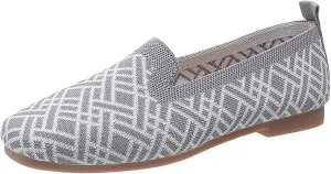 Women's Ballet Flats Slip On Square Toe Casual Loafers Lightweight Comfort Travel Shoes Low Heel Dress Shoes