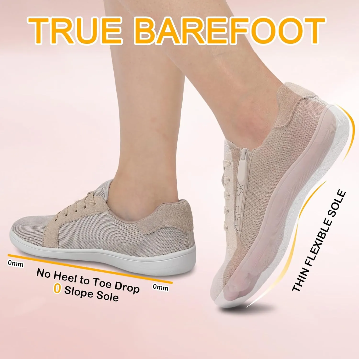 Womens Barefoot Walking Shoes Wide Toe Fashion Sneakers Comfortable Casual Shoes Zero Drop Minimalist Shoes