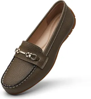 Women's Comfortable & Lightweight Leather Loafers Slip-Ons Driving Mocs Walking Shoes Cute Business Casual Dress Shoes Work Flats for Women