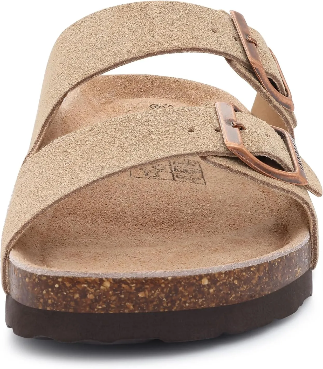 Women's Cork Footbed Slide Sandal, Arch Support Summer Outdoor Sandals with Adjustable Buckle