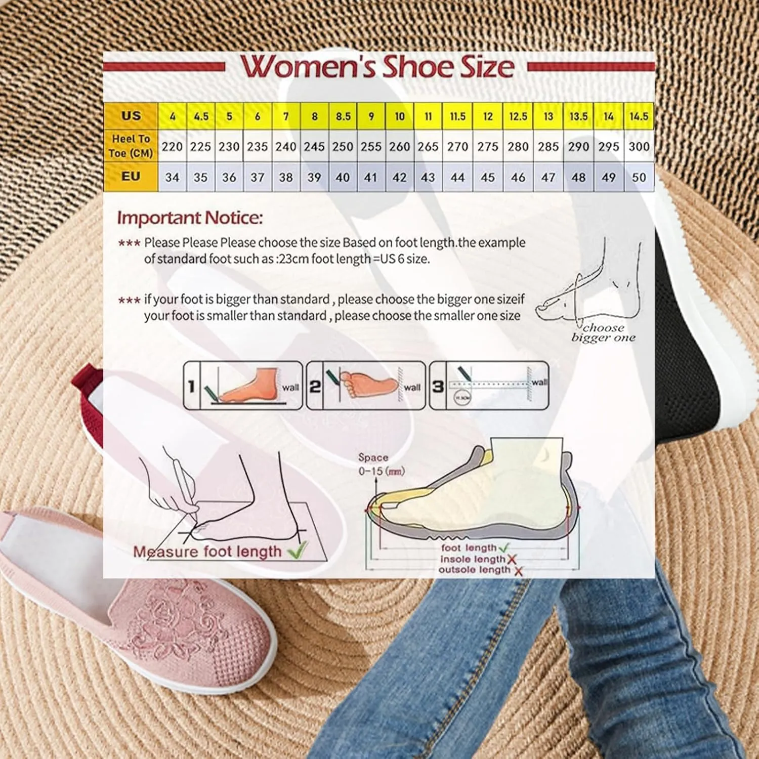 Women's Floral Embroidery Slip-On Knitted Loafers Breathable Mesh Comfortable Non-Slip Flat Walking Shoes Soft Sole Casual Sneakers Shoes