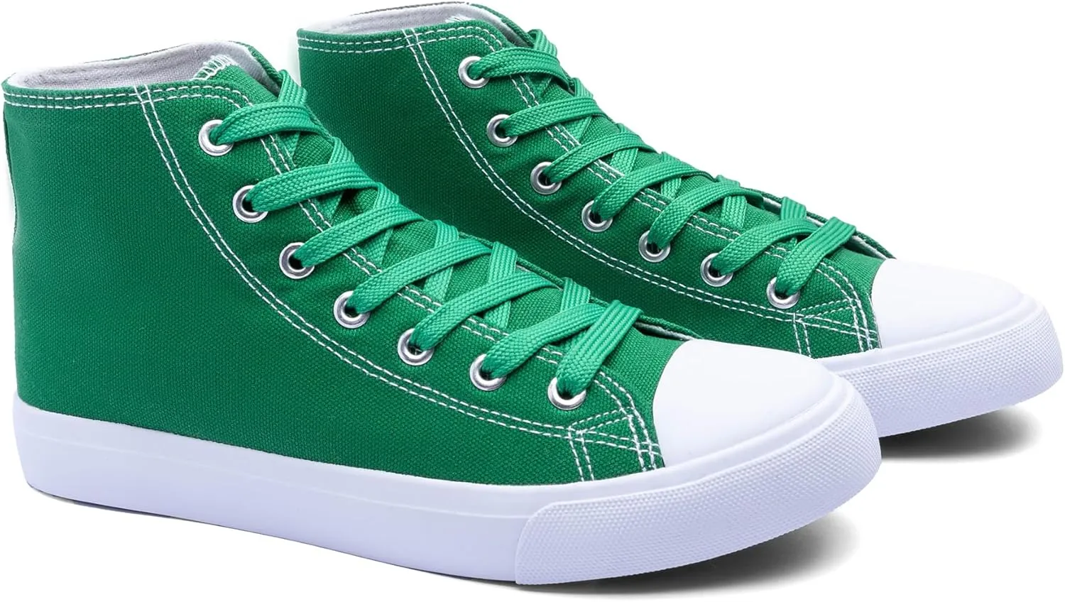 Women's High-Top Canvas Sneakers – Classic Lace-Up Casual Shoes with Extra Shoelaces – Comfortable, Stylish, and Durable