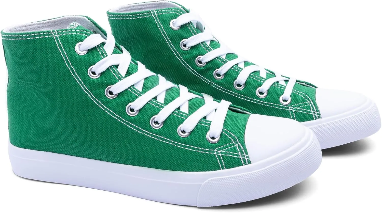 Women's High-Top Canvas Sneakers – Classic Lace-Up Casual Shoes with Extra Shoelaces – Comfortable, Stylish, and Durable