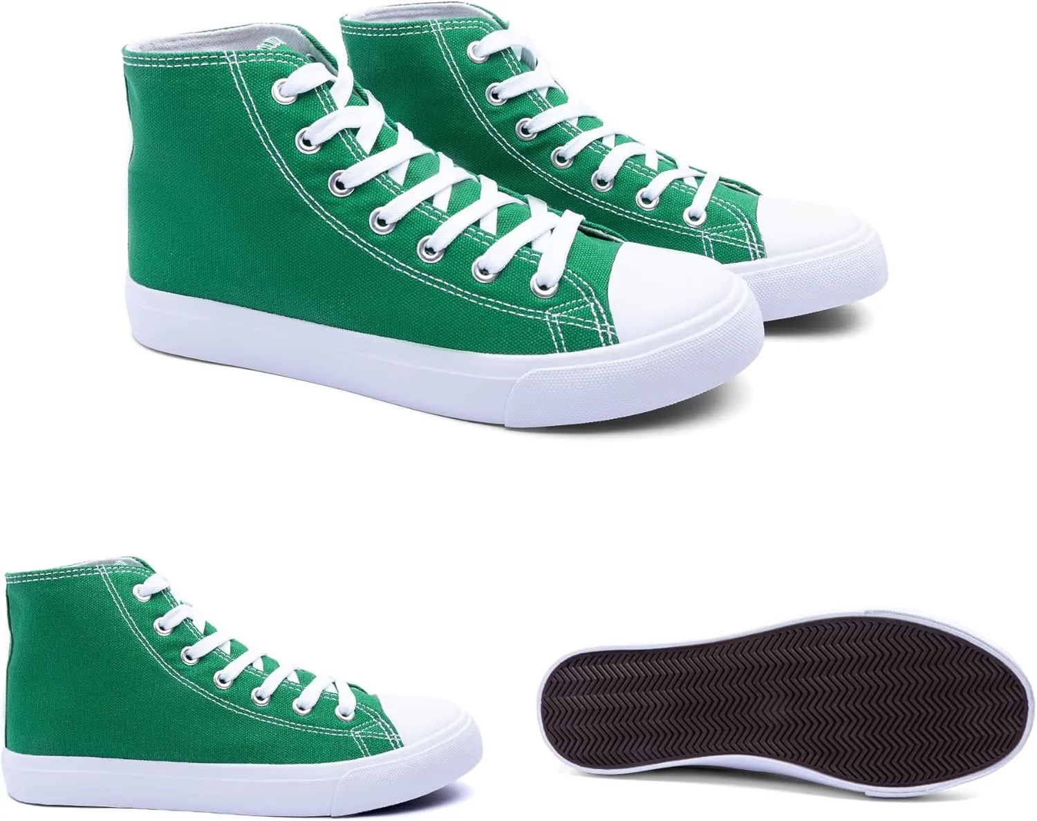 Women's High-Top Canvas Sneakers – Classic Lace-Up Casual Shoes with Extra Shoelaces – Comfortable, Stylish, and Durable
