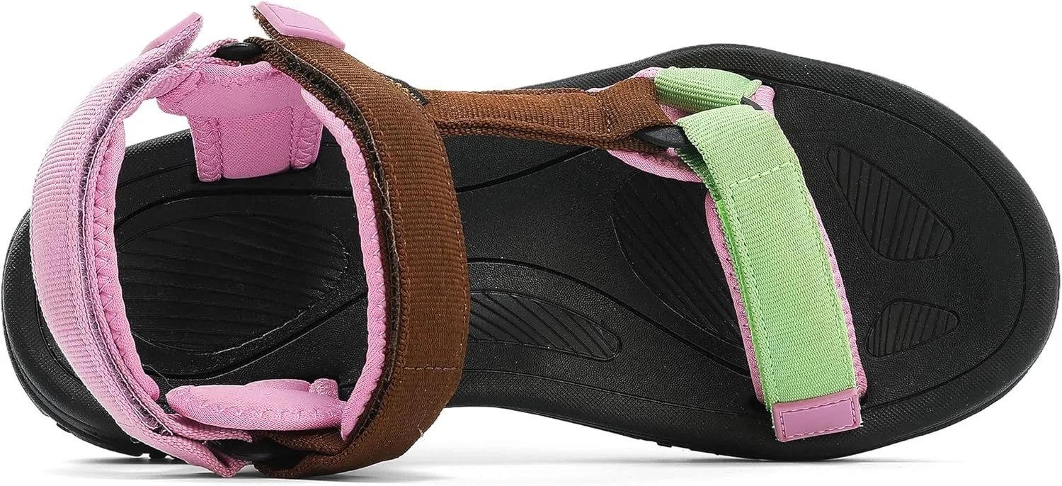 Women's Hiking Sport Sandals Water Outdoor Athletic Shoes With Arch Support Adjustable Velcro Beach Shoes