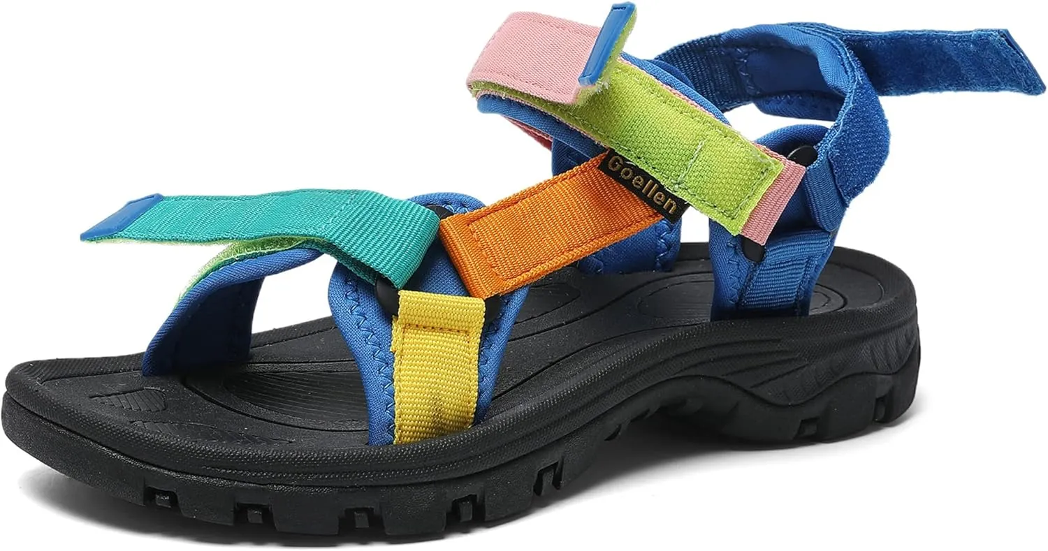 Women's Hiking Sport Sandals Water Outdoor Athletic Shoes With Arch Support Adjustable Velcro Beach Shoes