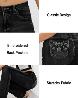 Women's Jeans 90s Mid Rise Bootcut High Stretch Boot Cut Denim Pants Pantalones De Mujer