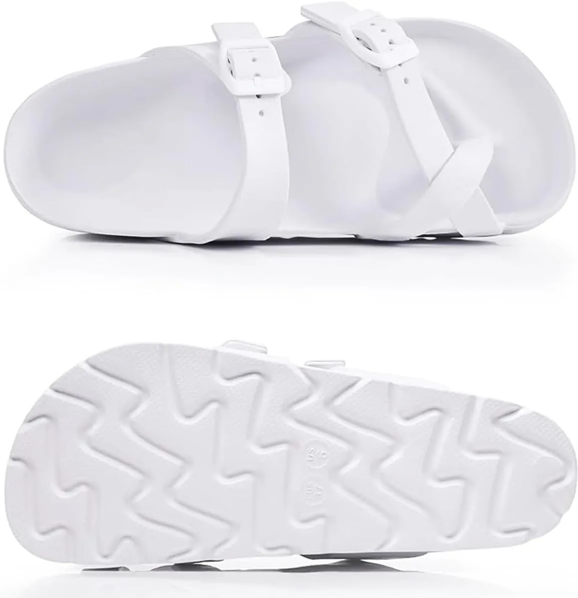 Women's Platform Arch Support Sandals Comfortable Waterproof Slides with Adjustable Buckle Thick Cushion