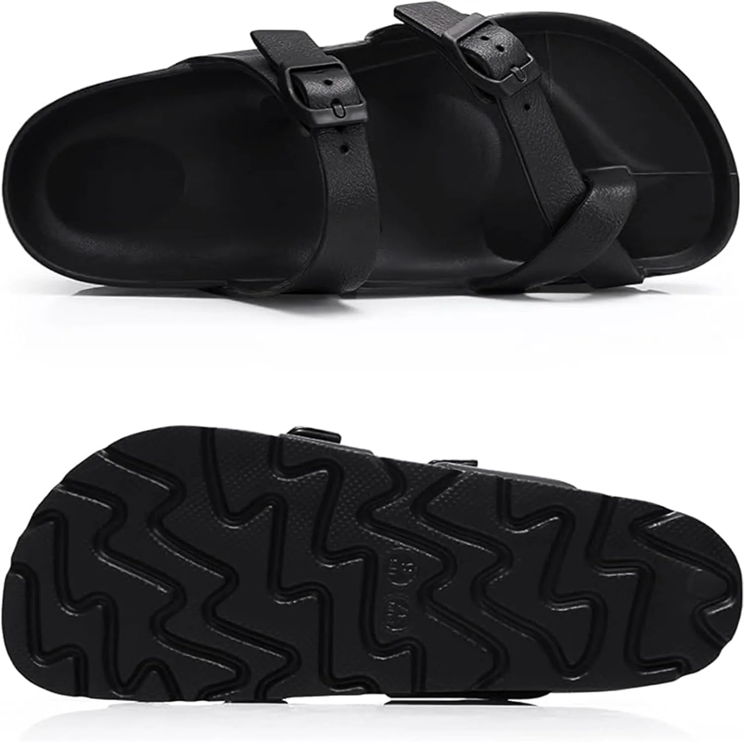 Women's Platform Arch Support Sandals Comfortable Waterproof Slides with Adjustable Buckle Thick Cushion