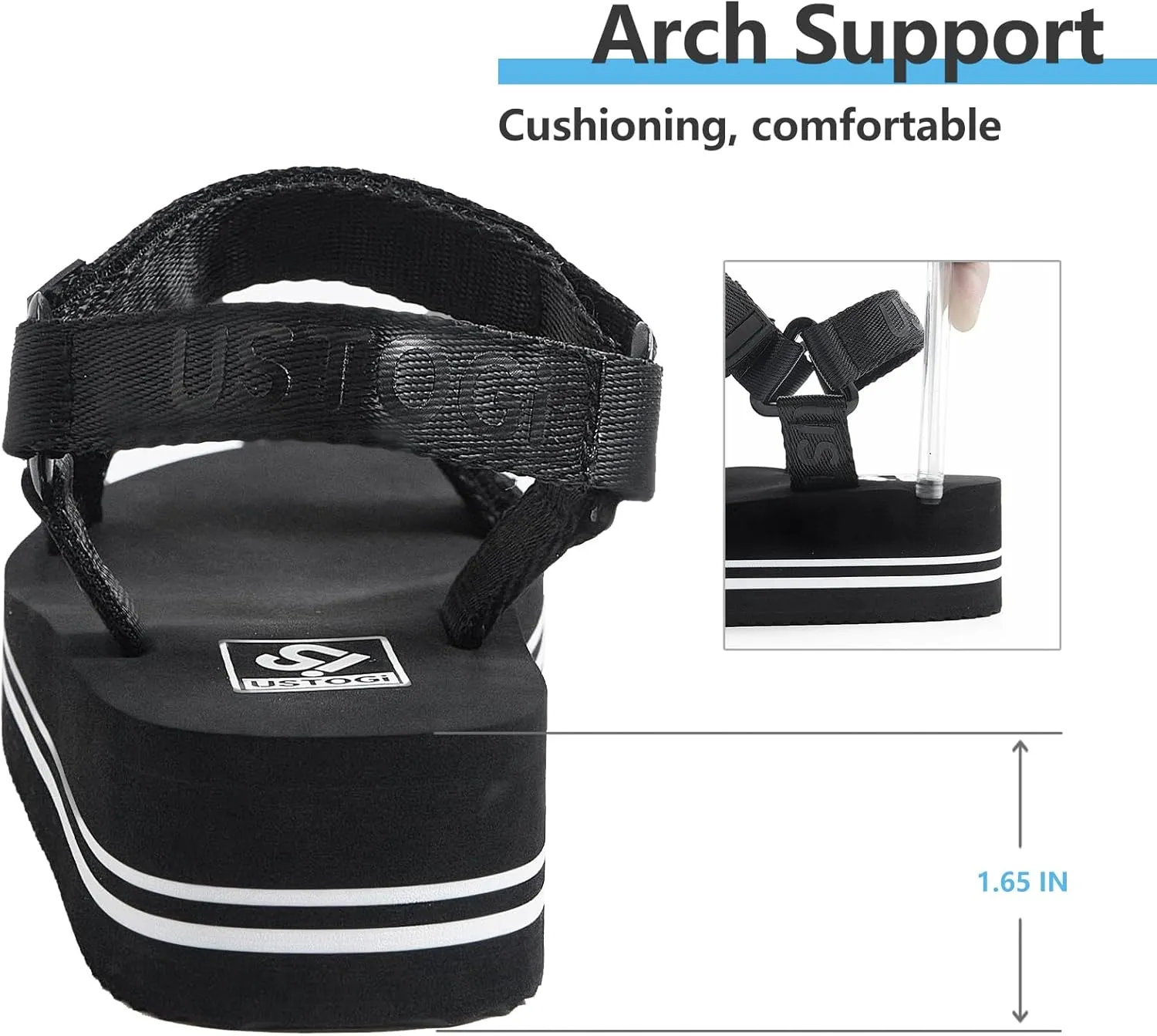 Women's Platform Sport Sandals for women Arch Support Hiking Walking Athletic Beach Water Sandal Outdoor Orthotic Adjustable Lightweight Comfortable Summer Cushion Cute sandalias de mujer
