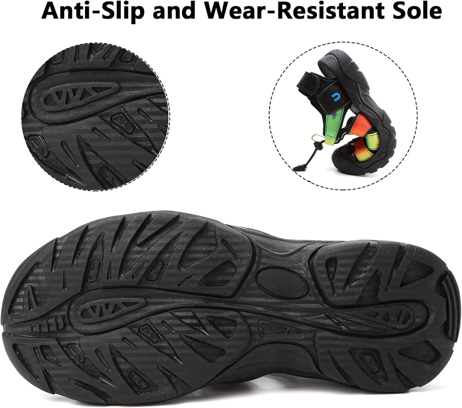 Women's Sport Hiking Sandals Closed Toe Summer Outdoor Athletic Walking Sandal Adventure Lightweight Comfortable Beach Sandals Water Shoes
