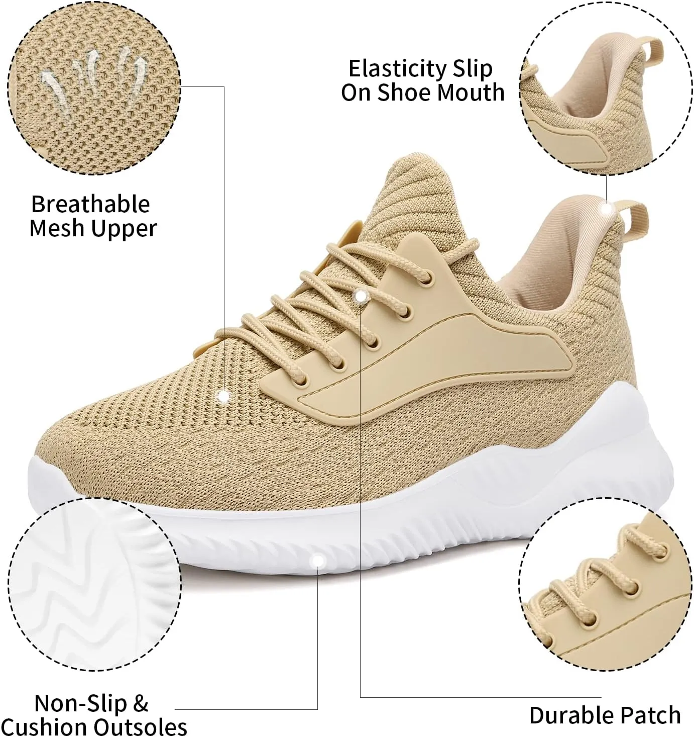 Womens Tennis Shoes Walking Sneakers - Memory Foam Running Slip On Gym Athletic Workout Nursing Comfort Work Shoe Lightweight