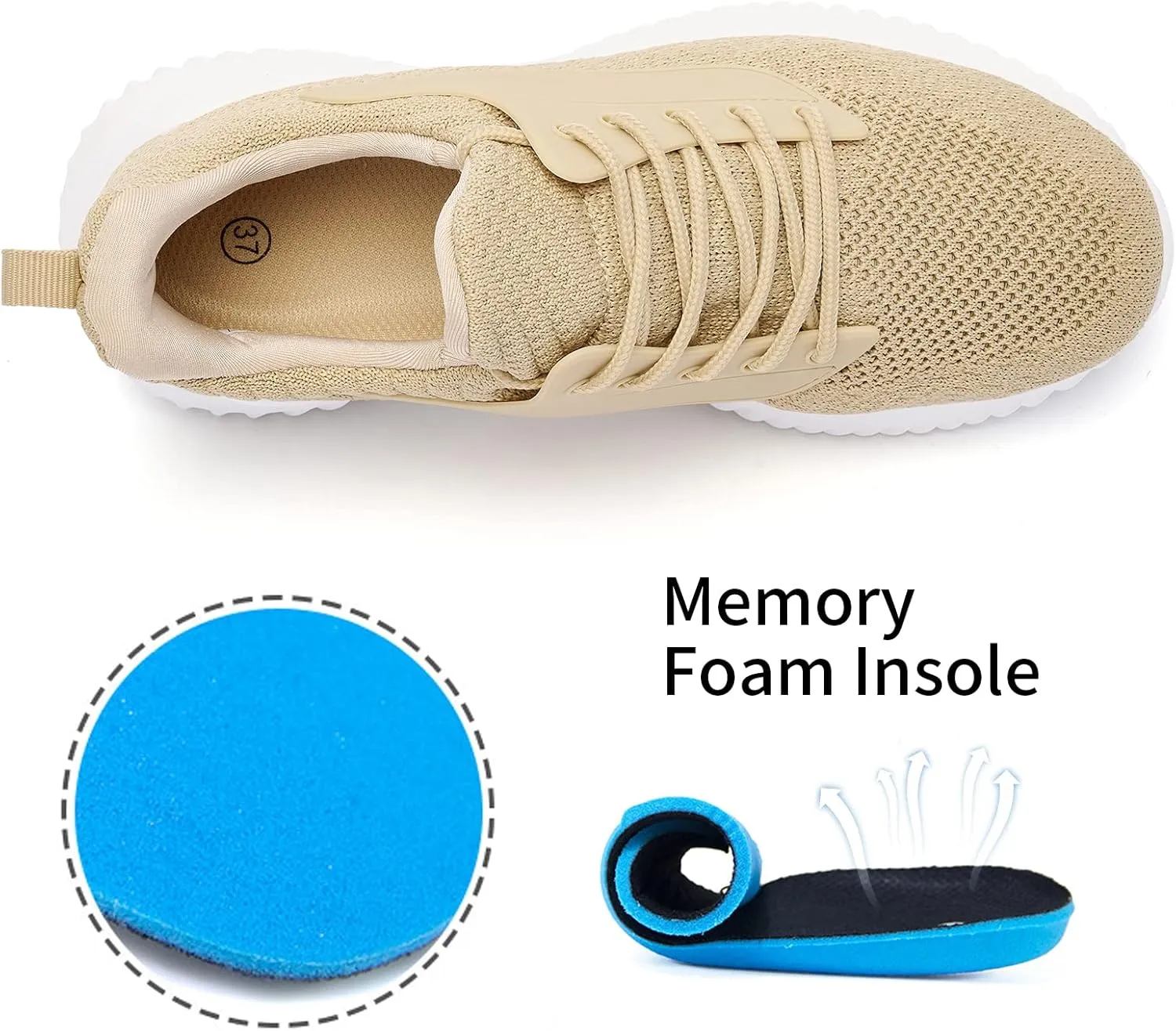 Womens Tennis Shoes Walking Sneakers - Memory Foam Running Slip On Gym Athletic Workout Nursing Comfort Work Shoe Lightweight