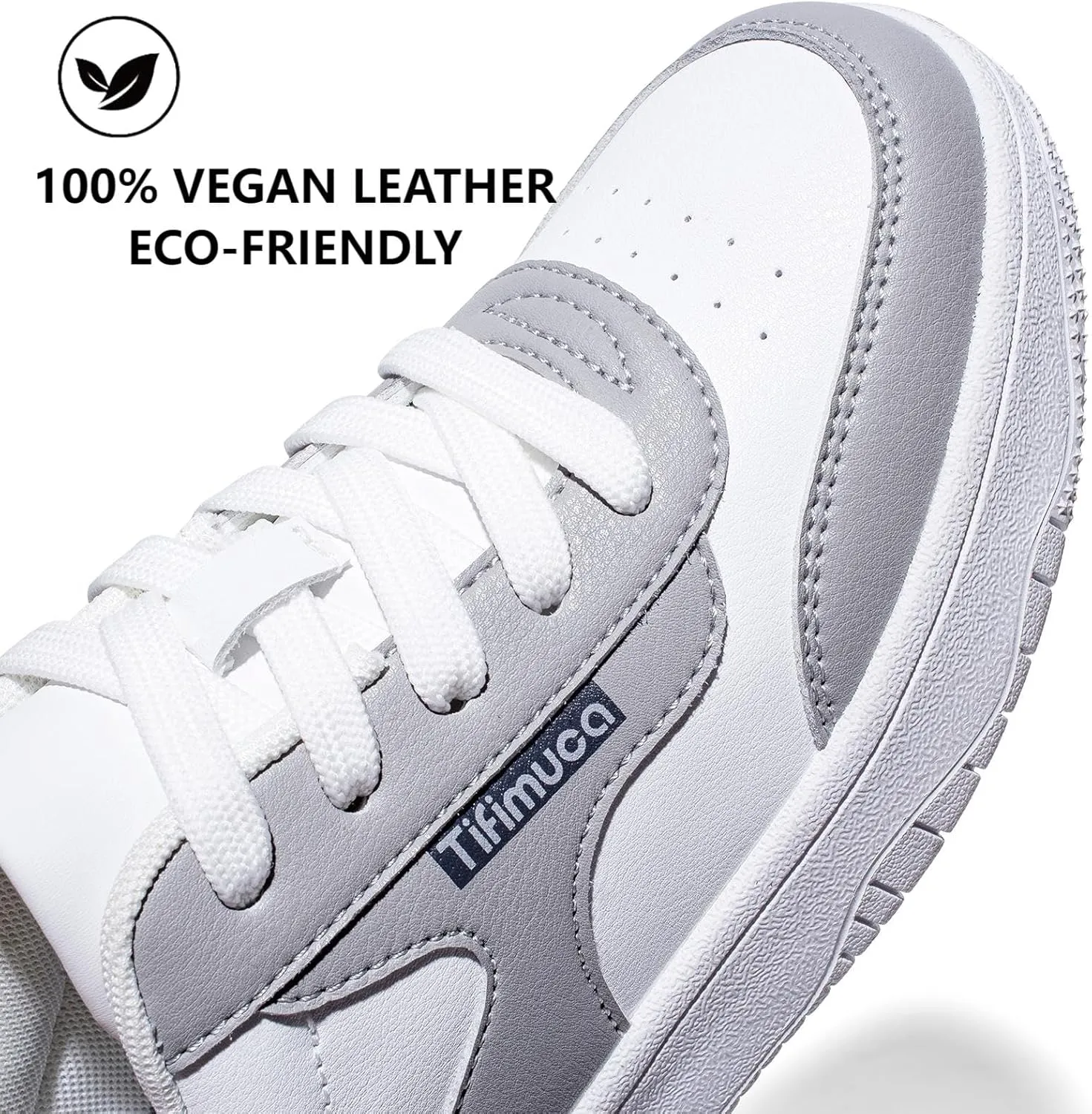 Women's Vegan Leather Low Top Lace Up Non Slip Walking Running Sneakers Skateboard Tennis Shoes Comfortable Casual Athletic Versatile Fashion Sneakers
