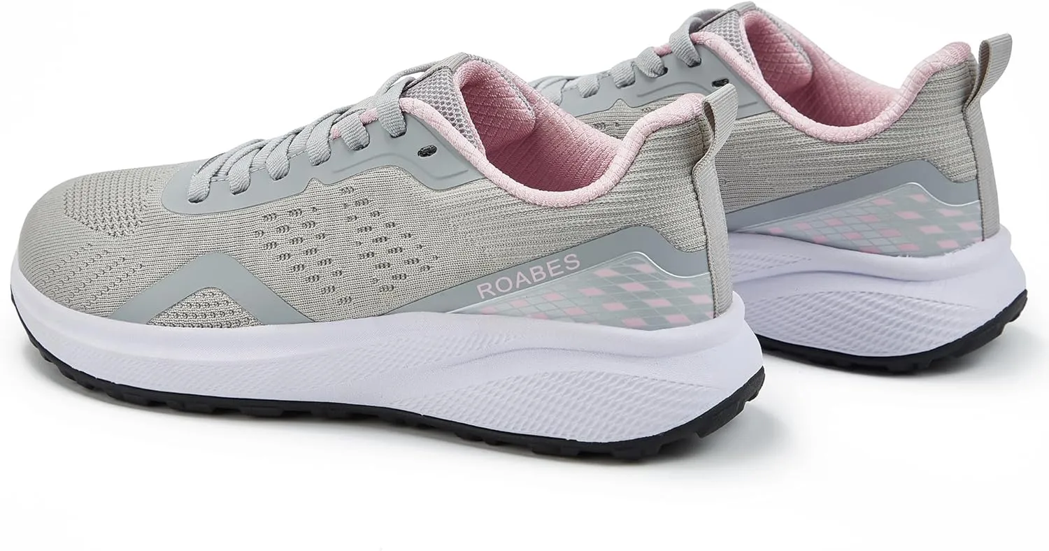 Women's Wide Toe Box Sneakers, Wide Tennis Running Shoes, Rubber Non-Slip Breathable Gym Workout Shoes