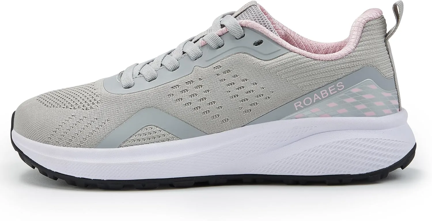 Women's Wide Toe Box Sneakers, Wide Tennis Running Shoes, Rubber Non-Slip Breathable Gym Workout Shoes