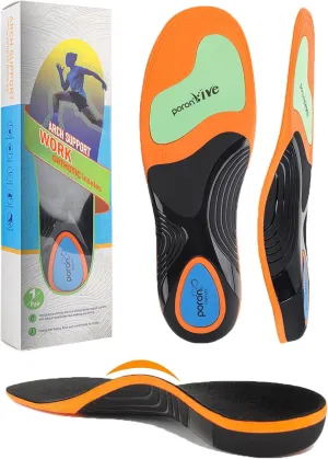 Work Boot Insoles for Standing All Day, High Arch Support Orthotic Shoe Inserts for Men Women- Metatarsal Plantar Fasciitis Relief,Flat Feet Insoles Men- Soft Anti Cloudsole Insoles for Women Men