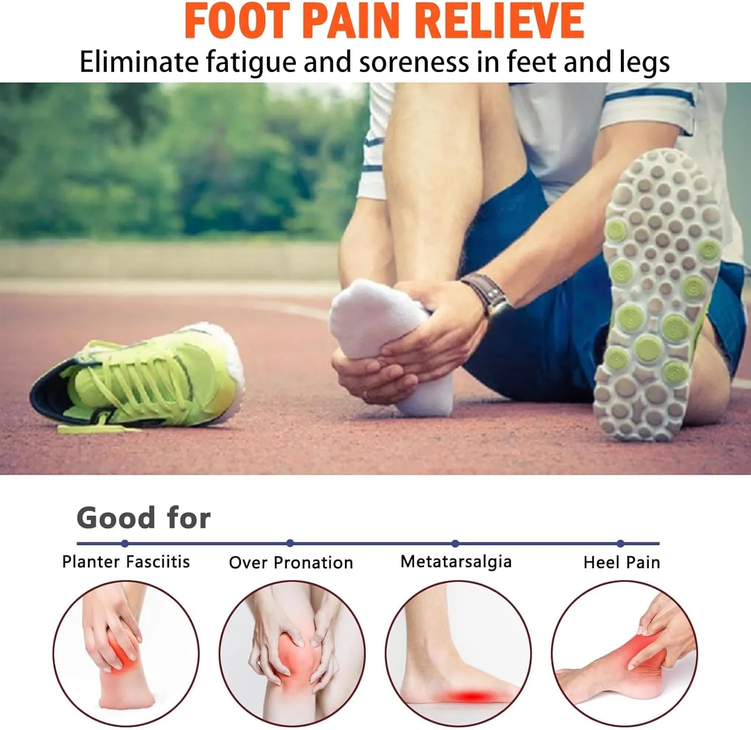 Work Boot Insoles for Standing All Day, High Arch Support Orthotic Shoe Inserts for Men Women- Metatarsal Plantar Fasciitis Relief,Flat Feet Insoles Men- Soft Anti Cloudsole Insoles for Women Men