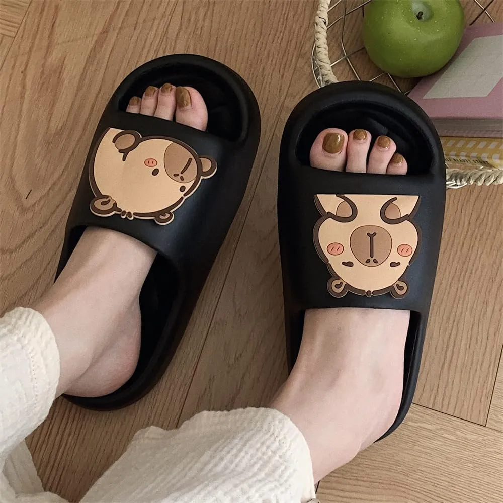 XIXITIAO Men's and Women's Capybara Slides,Cute Animal Capybara Slippers,Non Slip Quick Drying Shower Shoes,Summer Novelty Open Toe Slide