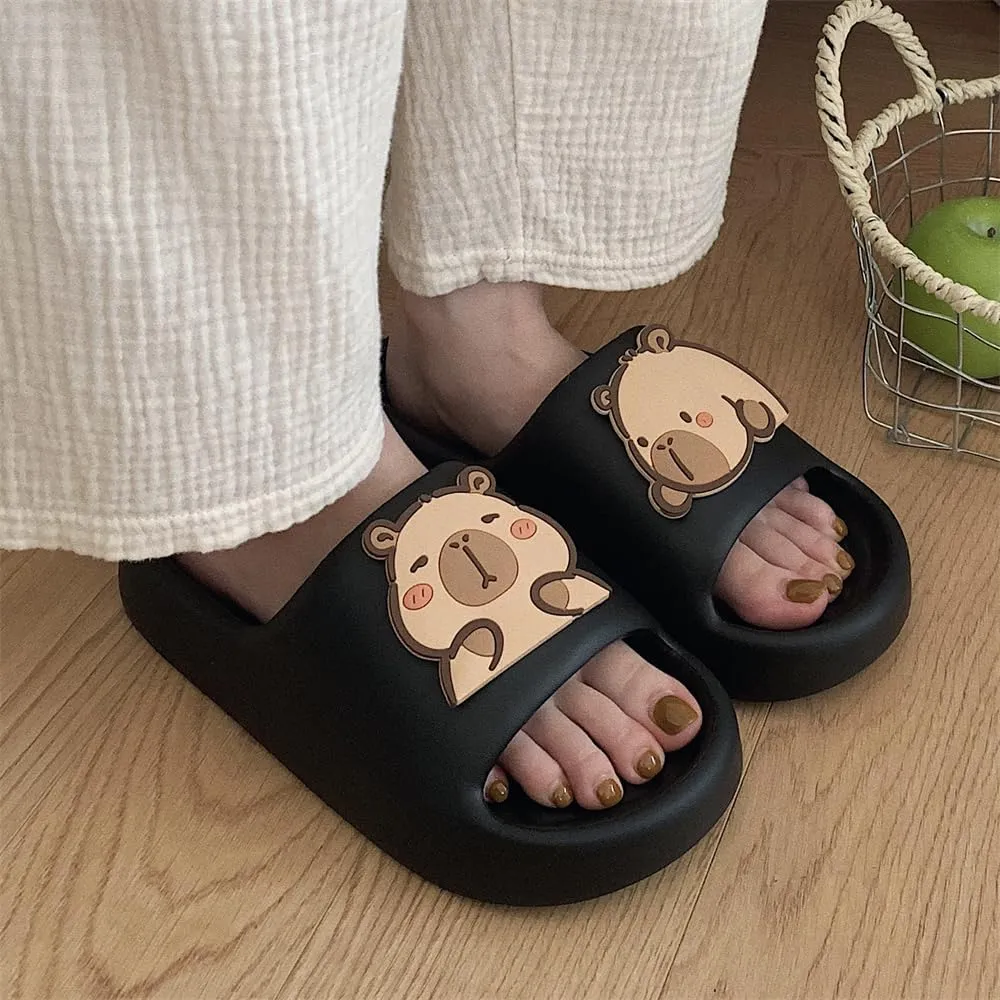 XIXITIAO Men's and Women's Capybara Slides,Cute Animal Capybara Slippers,Non Slip Quick Drying Shower Shoes,Summer Novelty Open Toe Slide