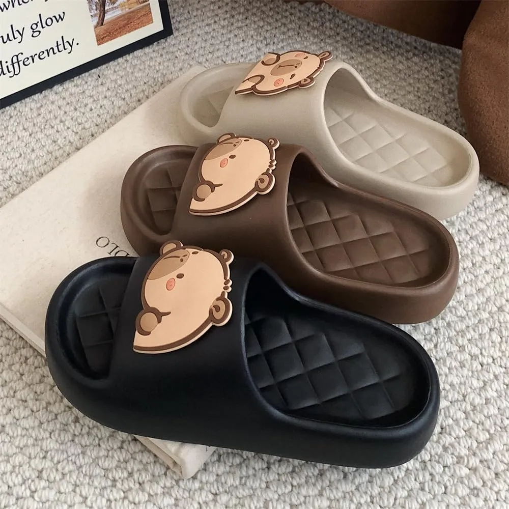 XIXITIAO Men's and Women's Capybara Slides,Cute Animal Capybara Slippers,Non Slip Quick Drying Shower Shoes,Summer Novelty Open Toe Slide