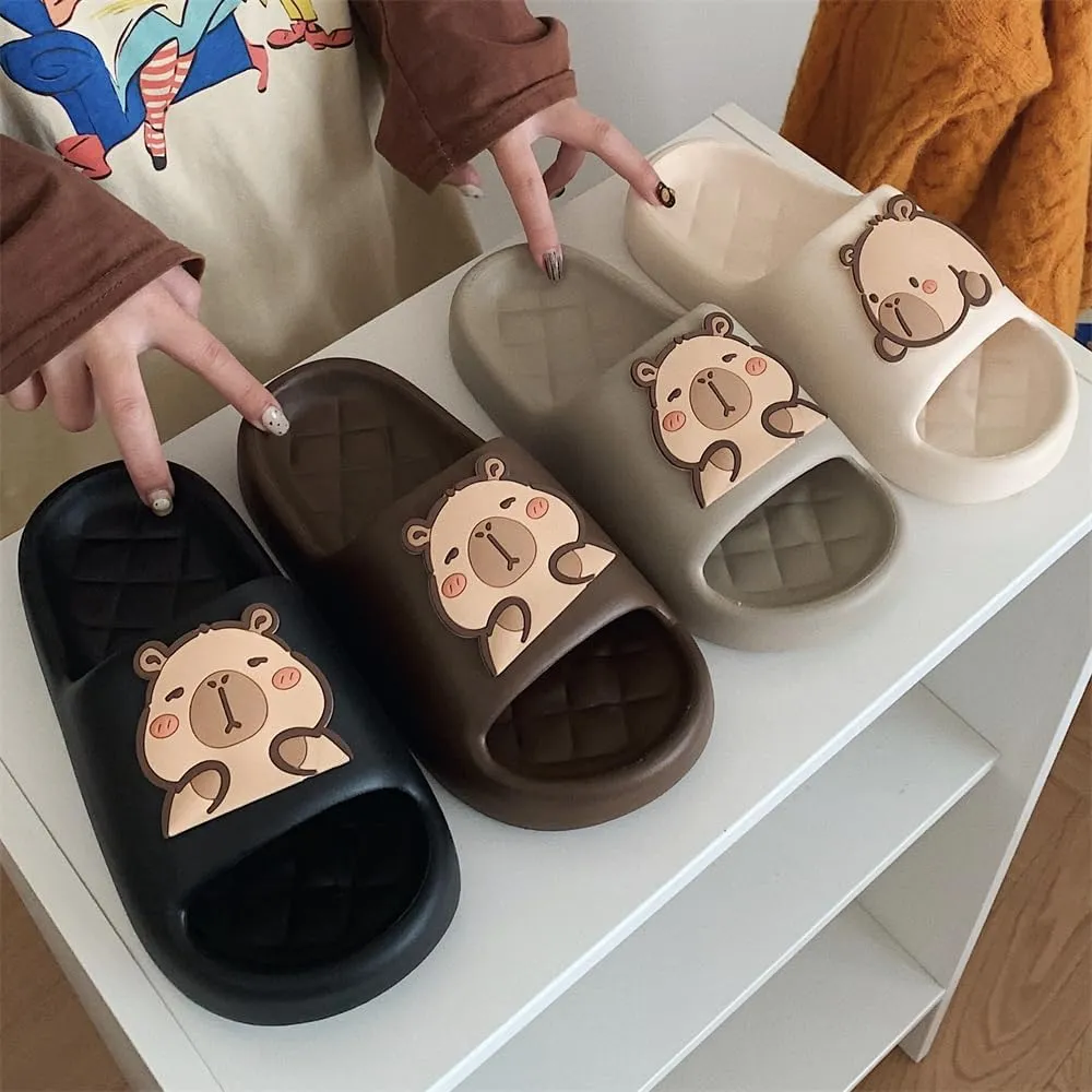 XIXITIAO Men's and Women's Capybara Slides,Cute Animal Capybara Slippers,Non Slip Quick Drying Shower Shoes,Summer Novelty Open Toe Slide
