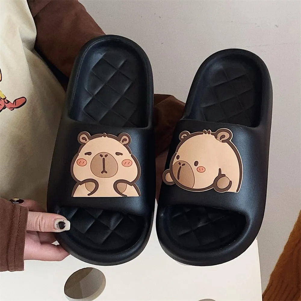 XIXITIAO Men's and Women's Capybara Slides,Cute Animal Capybara Slippers,Non Slip Quick Drying Shower Shoes,Summer Novelty Open Toe Slide