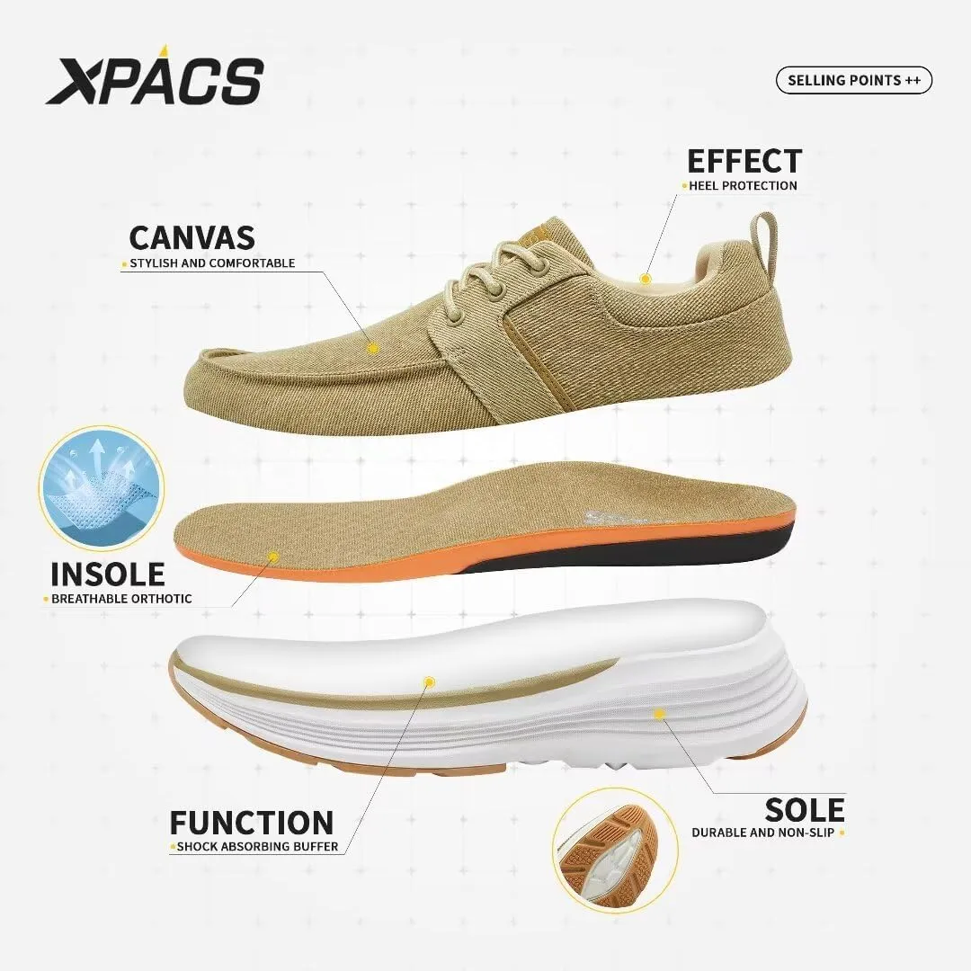 XPACS Orthopedic Comfortable Fashion Sneakers for Mens, Casual Arch Support Walking Shoes for Plantar Fasciitis, Cushion Supportive Orthotic Shoes for Foot and Heel Pain Relief