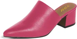 YDN Women Block Low Heel Mules Slip on Loafers Pointed Toe Sandals Slide Shoes Size 4-15 US