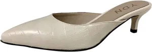 YDN Women Classic Pointed Toe Low Mid Heel Loafers Slip on Mules Slide Sandals Kitten Shoes Size 4-15 US