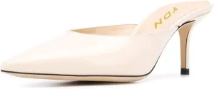 YDN Women Classic Pointed Toe Low Mid Heel Loafers Slip on Mules Slide Sandals Kitten Shoes Size 4-15 US